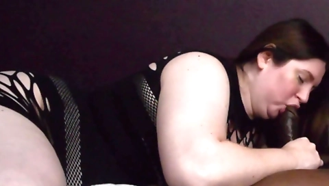 Brunette babe with big tits is getting her big black cock pounded