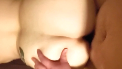 Beautiful brunette tattooed chick bends over to get my dick