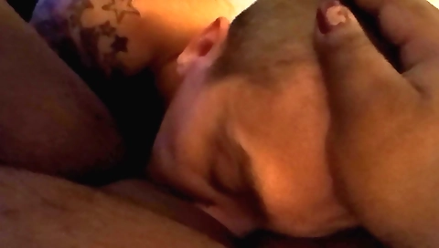 Black man fucks a black woman on the bed in the camera