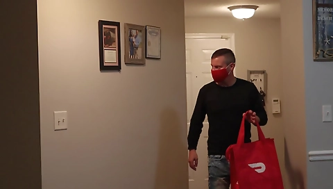 Ebony girl with a black ass takes her man's dick inside