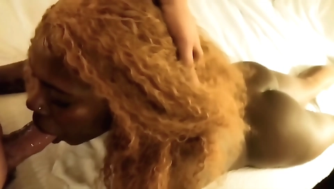 Ebony teen and her guy fucking with some great ass