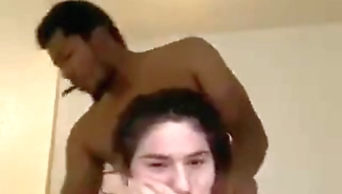 Amateur brunette 18+ with a sexy ass gets fucked in her mouth