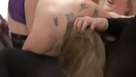 Blonde granny gets a big time blowjob and enjoys it