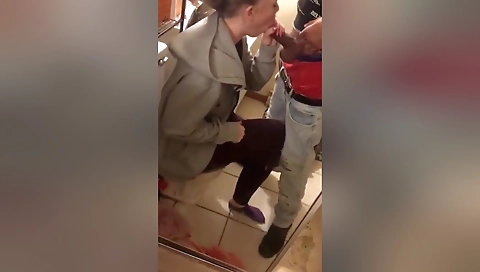 Brunette with big natural tits gets facial on camera