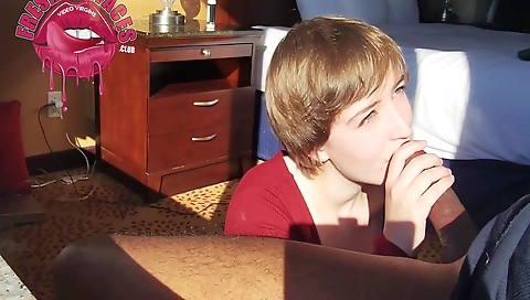 Horny brunette takes a big cock deep throat and ass