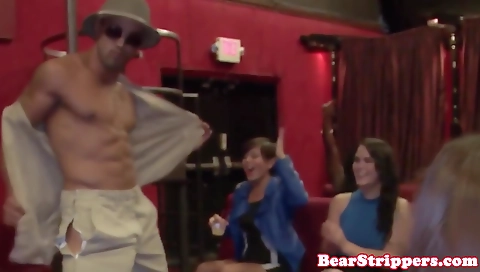 Blonde brunette and a redhead take turns in deepthroat sex