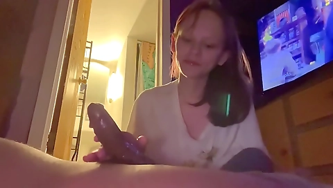 Brunette milf gets fucked on the couch with a big cock