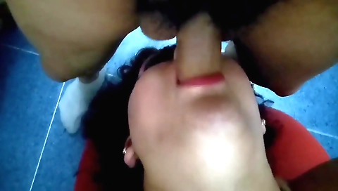 Big tits brunette teen 18+ and 34+ guy 18+ deepthroat blowjob