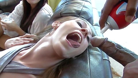 Interracial sex session with a hot teen group video