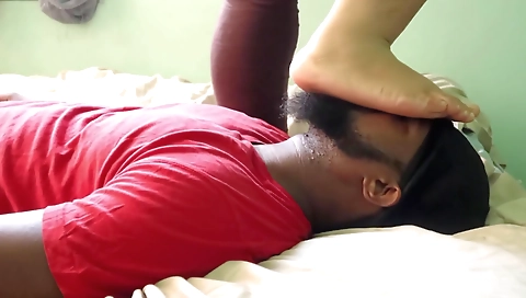 Hairy brunette and a black dude is getting fucked here