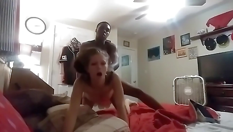 Brunette and her blonde girlfriend deepthroating each other