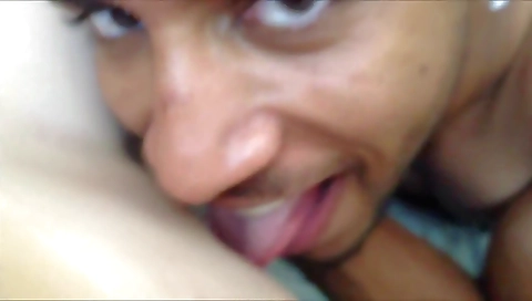 Interracial amateur porn video with a hot brunette girl