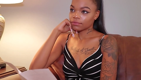 Blonde with a tattooed pussy gets pounded in the shower