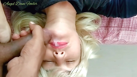 Big ass amateur blonde gets fucked and covered in cum