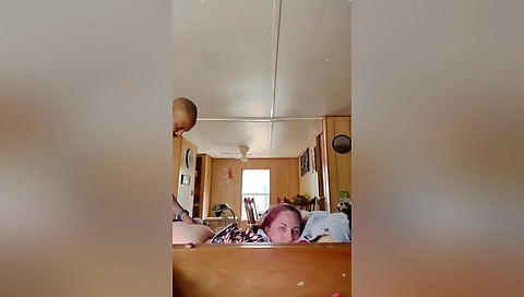 Red head amateur milf with big cock sucking his hard cock