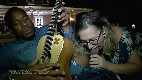 Black stud is sticking deep inside her tattooed ass