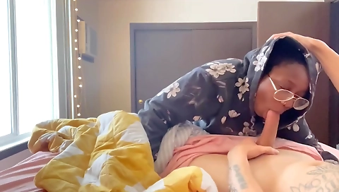 Mature ebony gets on top and rides his hard cock 24 times