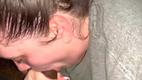 Amateur interracial sex video with a chubby brunette