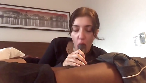 Interracial amateur porn movie with handjob and creampie